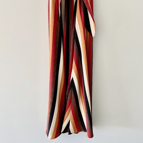 Mango Striped Midi Dress - Red, Brown, Cream - Picture 5 of 7